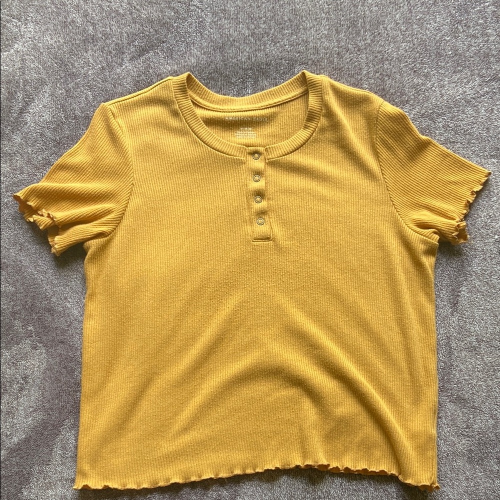 American Eagle Outfitters Mustard Ribbed Top